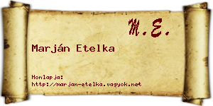Marján Etelka névjegykártya